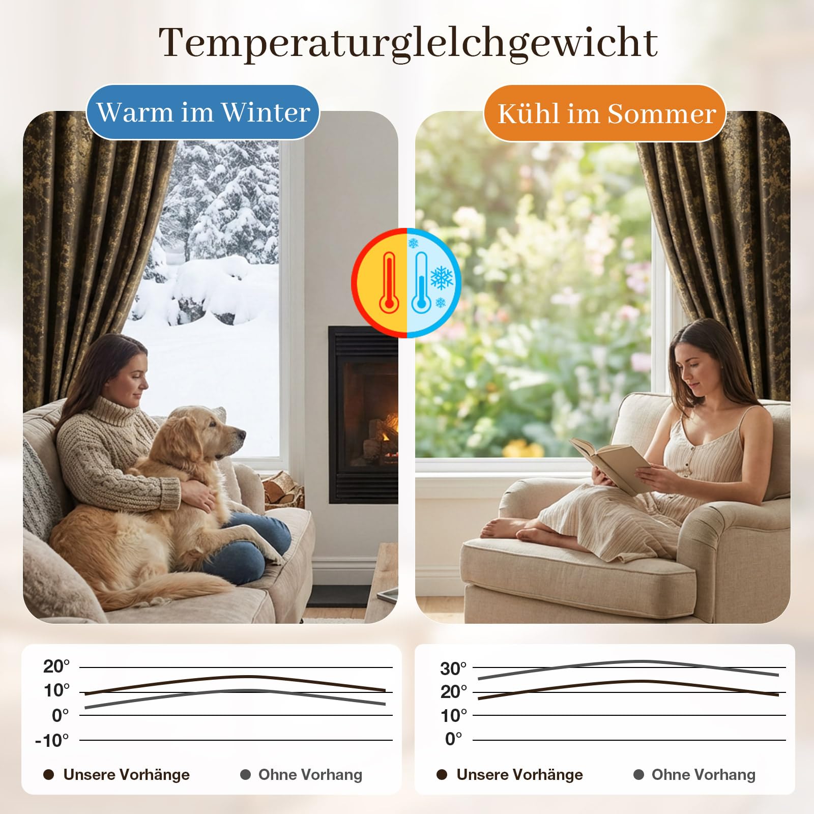 Samtvorhang Kräuselband 2er set, Luxus Vorhänge Verdunkelung Samt, Velvet Gardinen Blickdicht Curtains mit Goldfolie Blätter Muster, Thermovorhang Wohnzimmer Schlafzimmer(H274xB132CM, Braun)