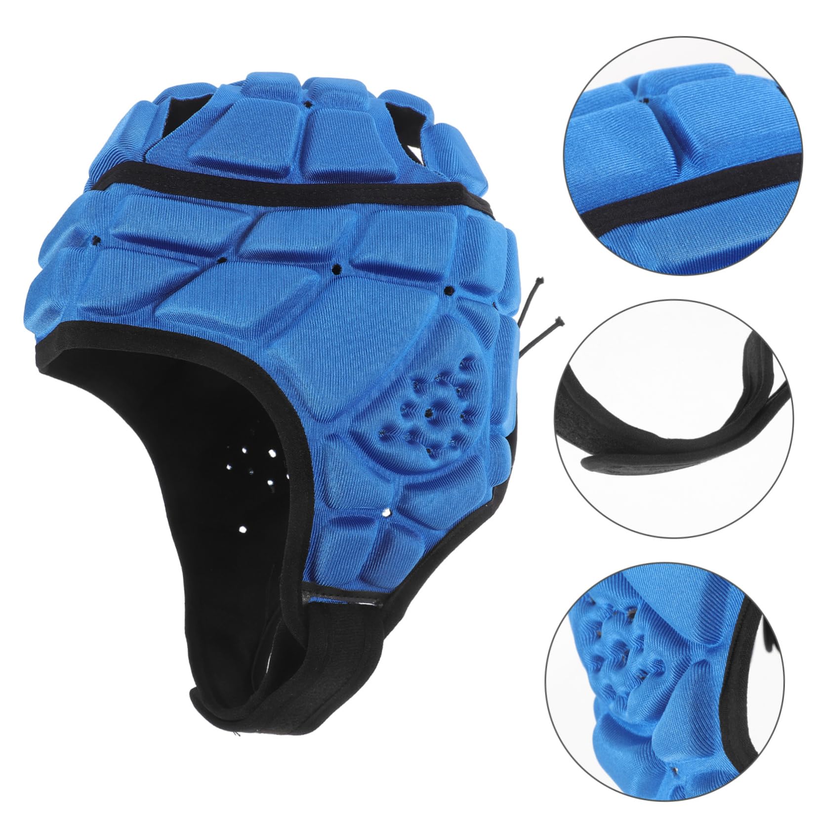 Yardwe 3 Casco Sportivo per Protezione Eva per Calcio Rugby Facile Riporre Adatto per Anni Blu
