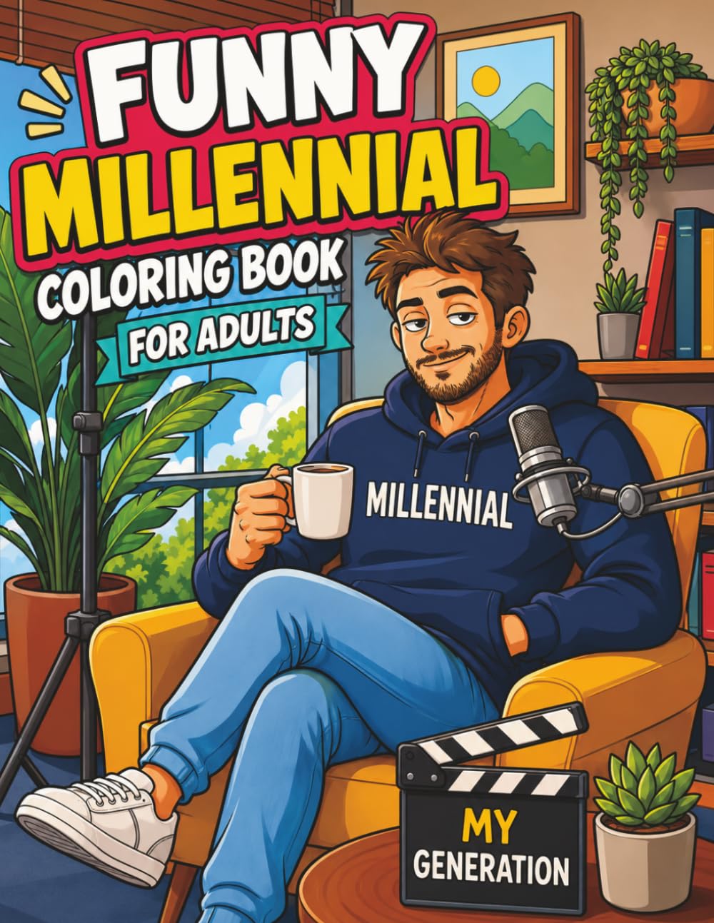 Funny Millennial Coloring Book for Adults: Hilarious Coloring Pages Inspired by Burnout, Overthinking, Avocado Toast, Coffee Addiction, and the Everyday Struggles of Modern Life