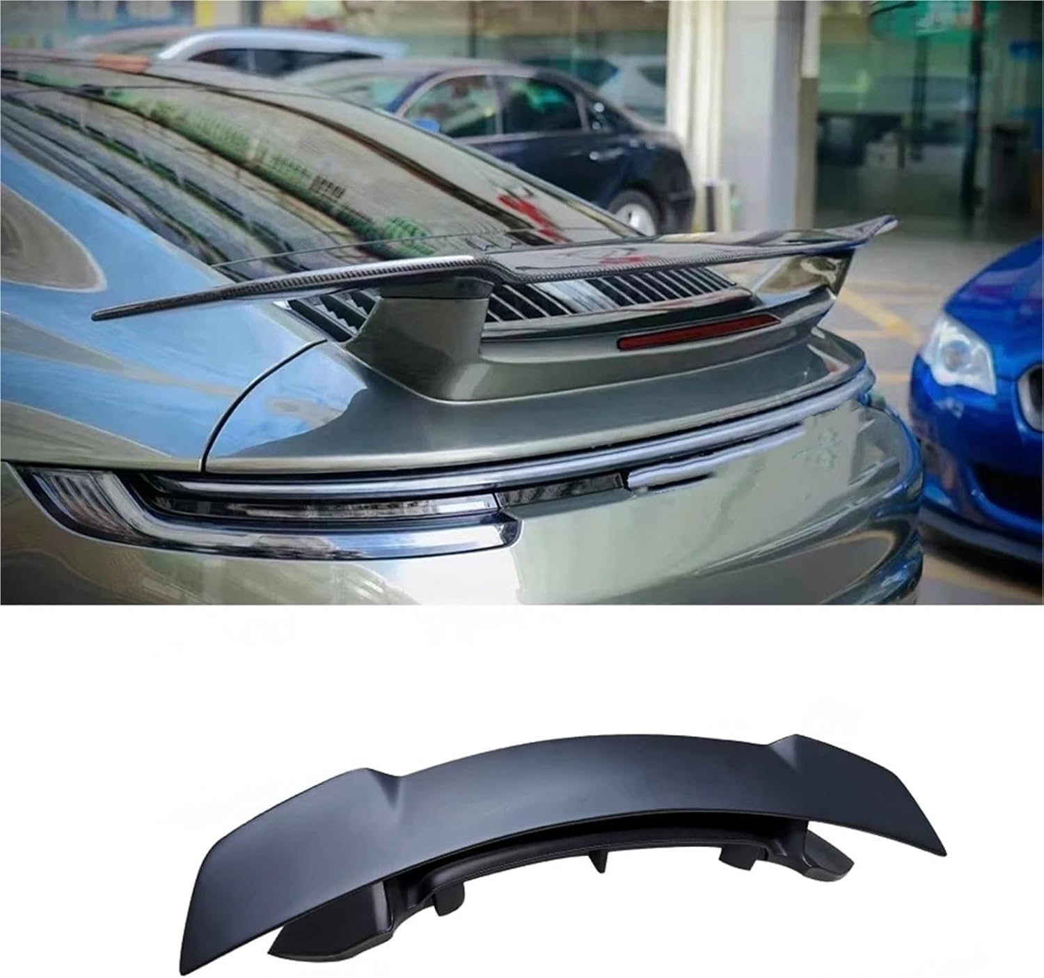 Carbon Fiber FRP Rear Trunk Lip Wing Spoiler Car Styling Body Kit Compatible with Porsche 911 992 SD Style 2019-2022(FRP unpainted)