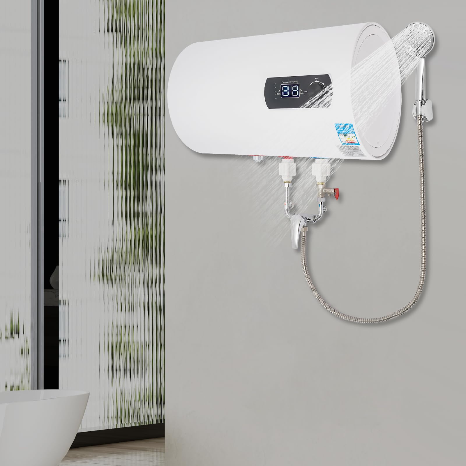Scaldabagno 40L 2000W orizzontale con display digitale