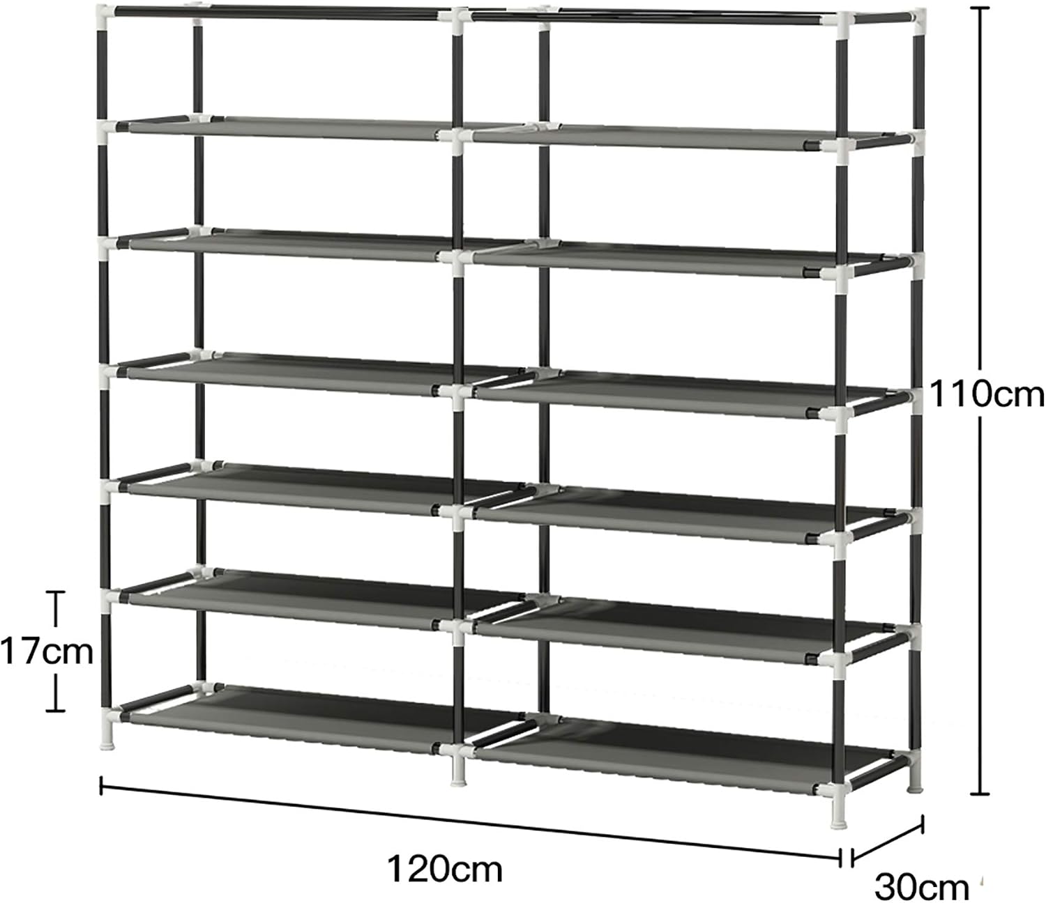 UDEAR Shoe Rack Portable Storage Free Standing Shoe Organizer with Non-Woven Fabric Cover (Brown)