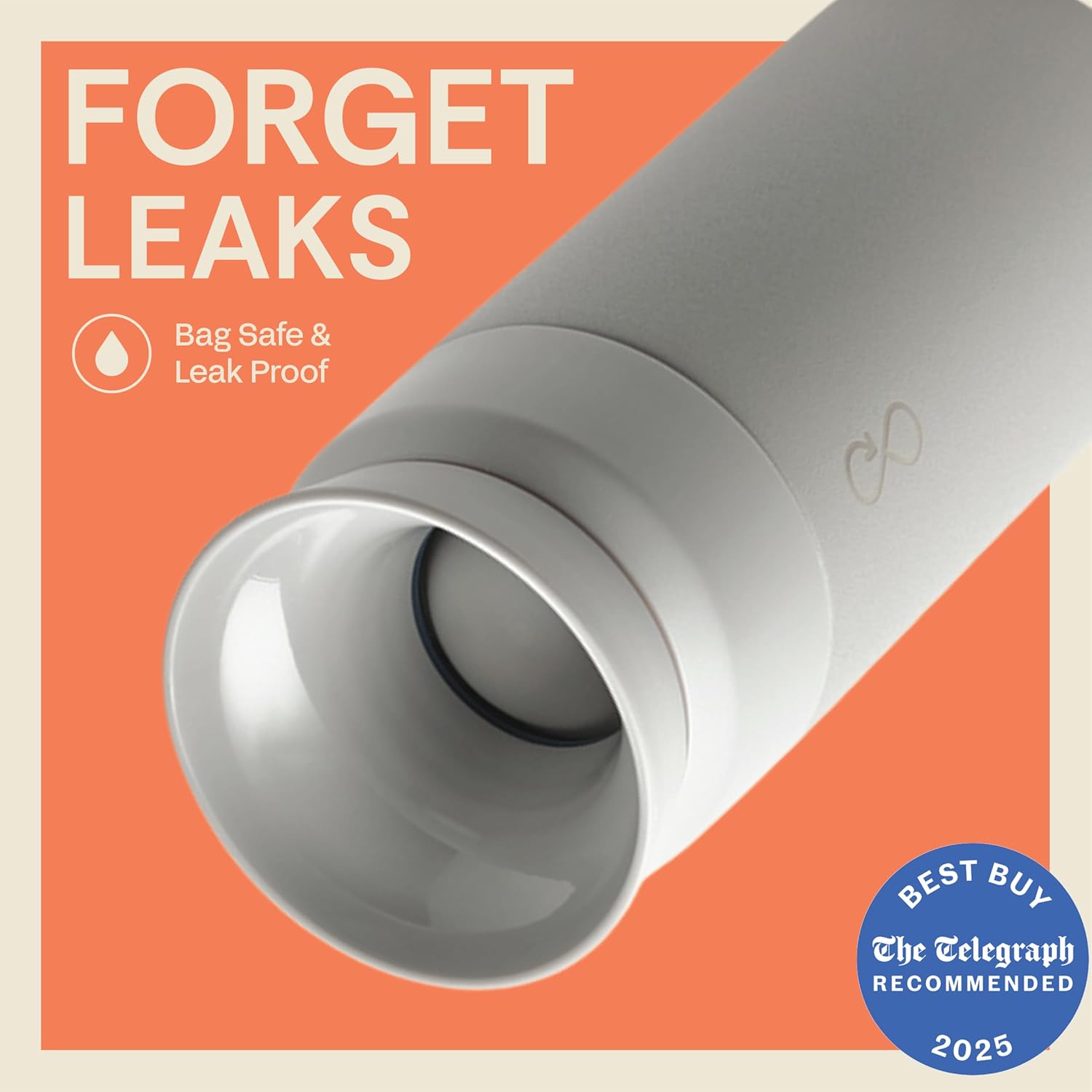 Ocean Bottle Brew Flask 12 oz | Insulated Travel Flask for Hot & Cold Drinks | Recycled Stainless Steel | Sustainable, Eco Friendly Gift (Rock Grey) - Image 3