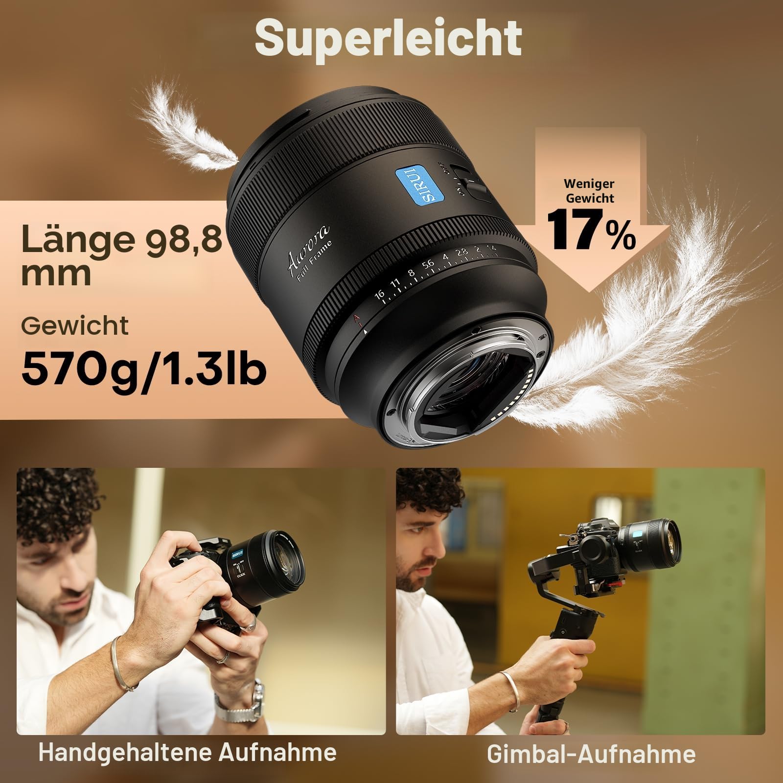 SIRUI Aurora 85 mm F1.4 Vollformat Autofokus Objektiv Teleobjektiv Prime Portrait Objektiv für Z5, Z50/Z50II, Z6/Z6II/Z6III, Z7/Z7II für Z-Mount Kameras Schwarz