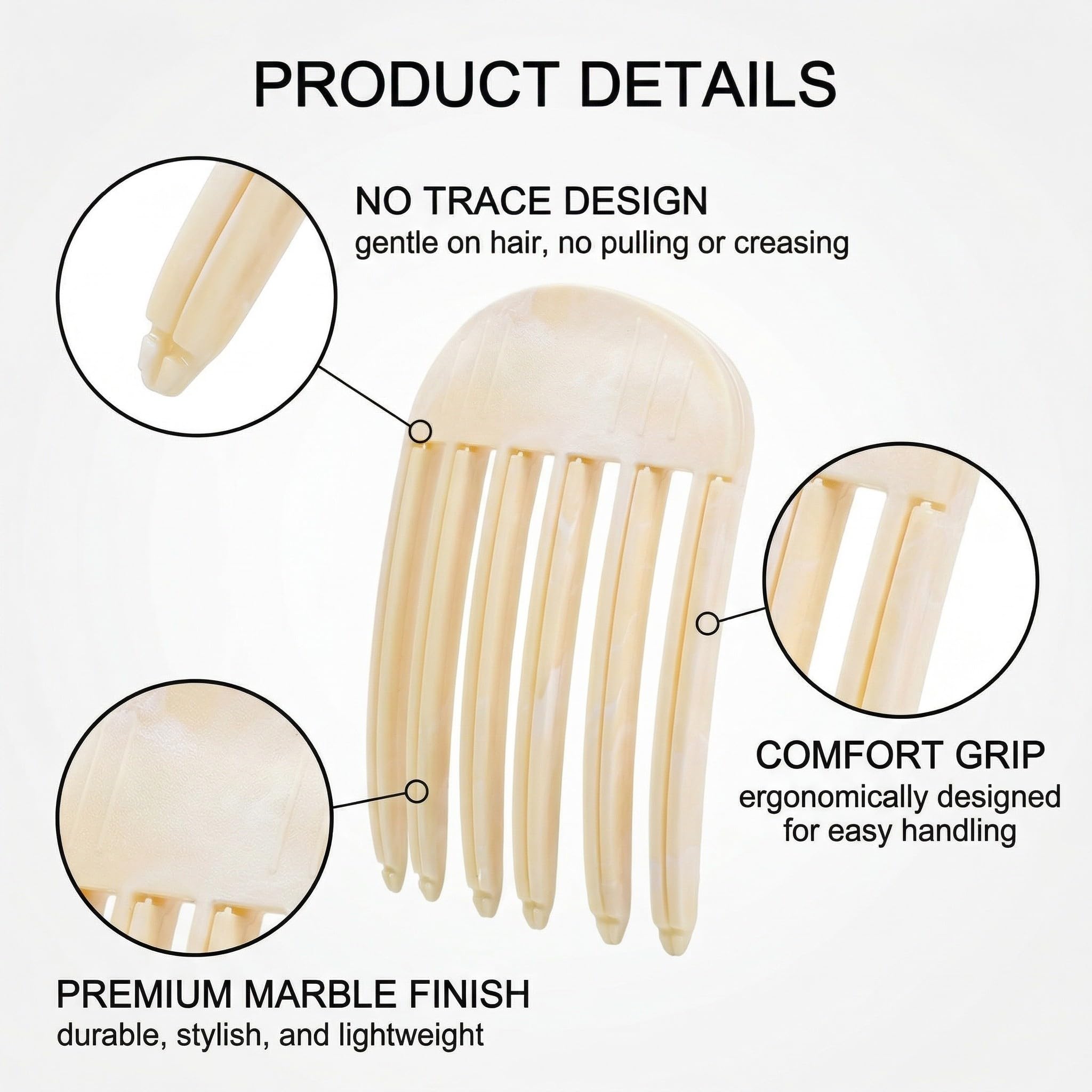 2 Pezzi Pettine per capelli, Clip Della Radice Del Volume, Pettine Per Radici Volume Dei Capelli Ricci, Volume Della Radice Dei Capelli, Fermagli per Capelli Volumizzanti Radici, Giallo