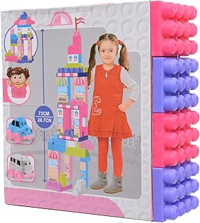 بازل مكعبات لبيت عروسة من 72 قطعة، مجموعة بيت ألعاب قابل للبناء للأطفال بتصميم مكعب إبداعي للعب التخيلي وحل الألغاز - متعدد الألوان