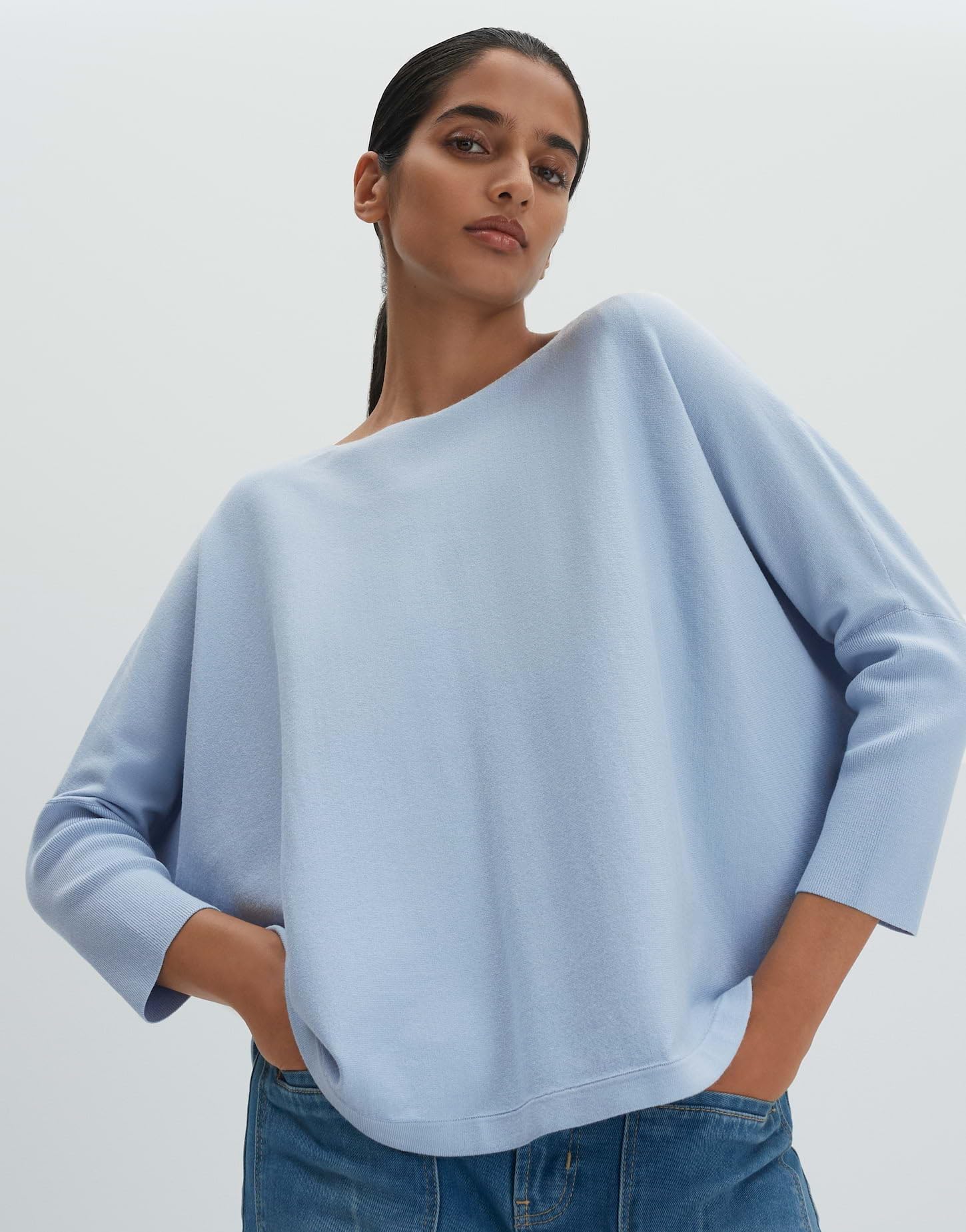 someday Damen Pullover | TIRAJA Oversized Feinstrickpullover im Cape Stil