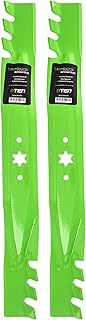 8TEN LawnRAZOR Mower Blade Set for Cub Cadet MTD Troy Bilt LTX1040 RZT-L42 942-04308-X 42-inch Deck (Heavy Duty Toothed Mulching)