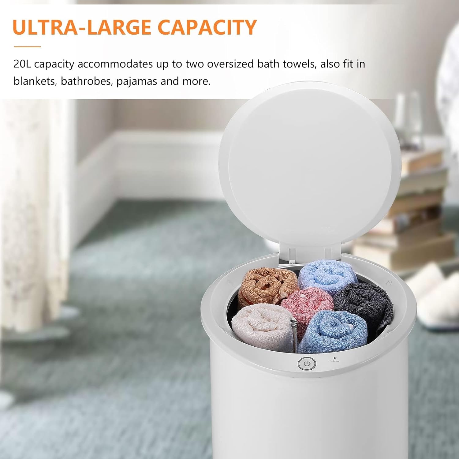 PJQ Hot Towel Warmer for Spa Bathroom with Auto Shut-Off Aroma Function Fits Up to Two Oversized Large Towels 20L