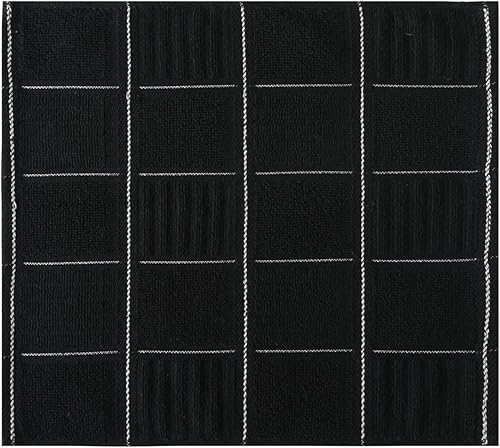 Miniatura 2 de Glynniss Paños de cocina para lavar platos de cocina, trapos súper absorbentes, paños de limpieza de rizo de algodón, paquete de 8 (negro, 12 x 12