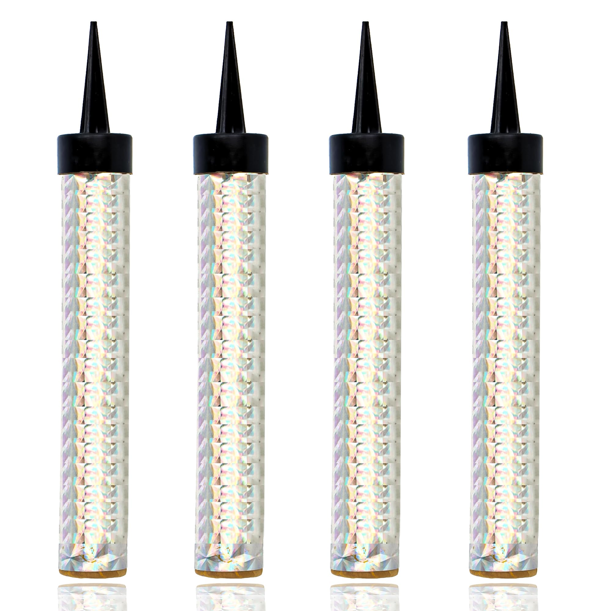 Navoys Silver 4Pc Ice Fountain Candles - 12Cm, Sparkling Candles For Birthday Party, Anniversaries, Cakes, Celebrations