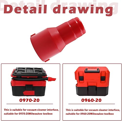Miniatura 4 de Adaptador de repuesto para herramienta eléctrica de vacío Milwaukee 49-90-2018 para aspiradora Milwaukee M18 Packout Vacuum 0970-20 y 0880-20,