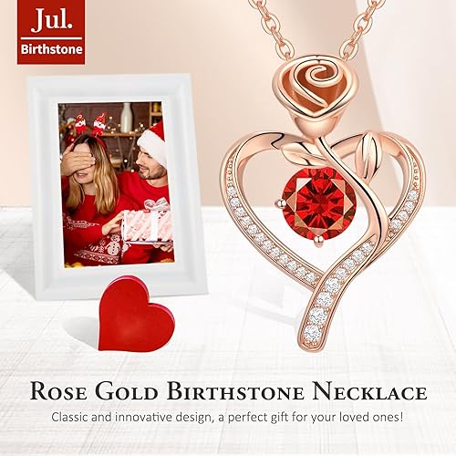 Miniatura 3 de Collar para mujer, regalos para esposa, novia, aniversario de boda, collares de regalo para mujeres, cumpleaños, oro rosa de 18 quilates, regalo de