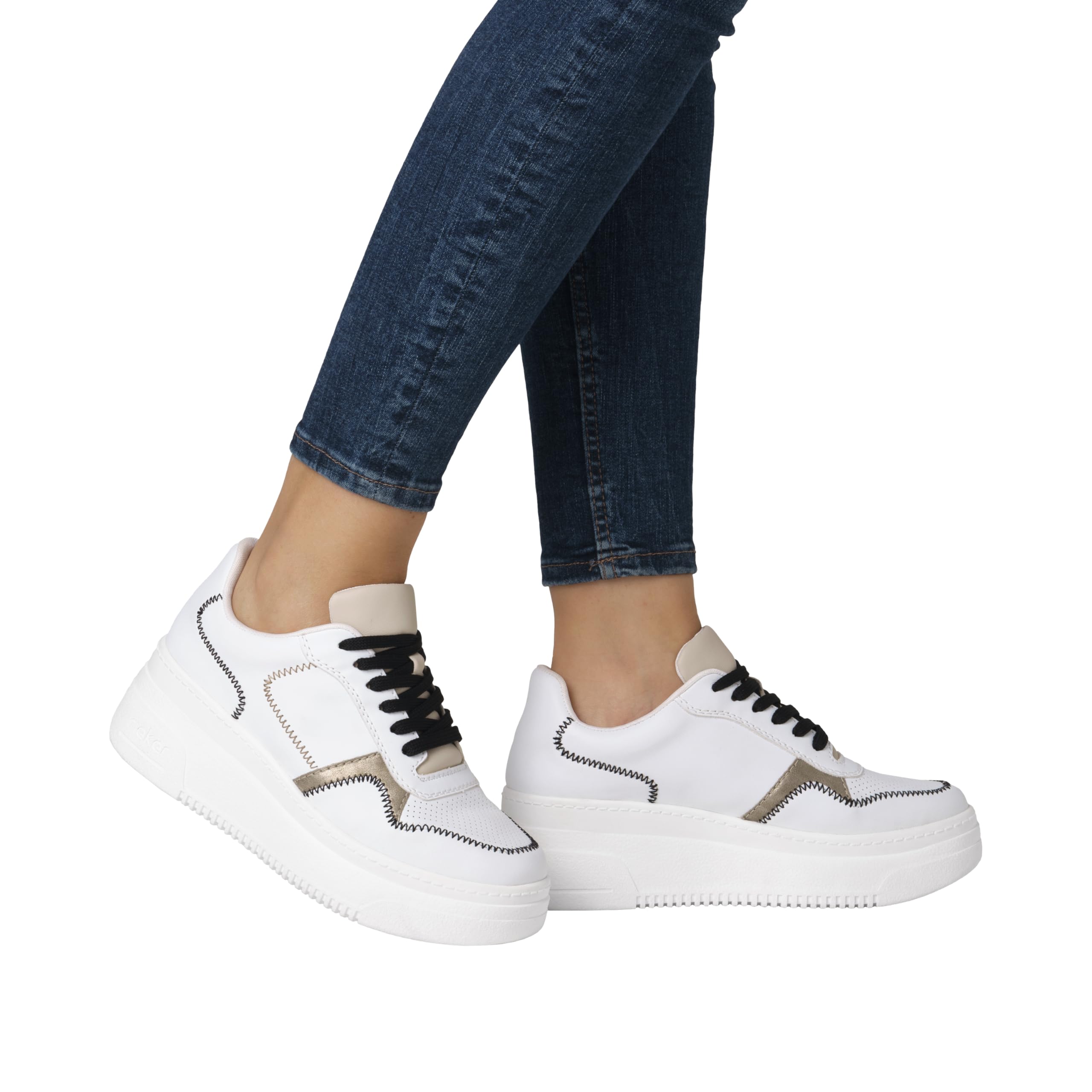 Rieker Damen Schnürhalbschuh in weiß