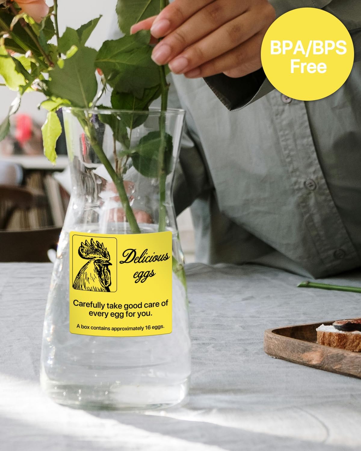 Square Thermal Label Stickers, 3" x 3" (76.2mm x 76.2mm) Self-Adhesive Thermal Labels Square Direct Thermal Stickers Compatible with Thermal Label Printers, 500 Labels/Roll Yellow - Image 7