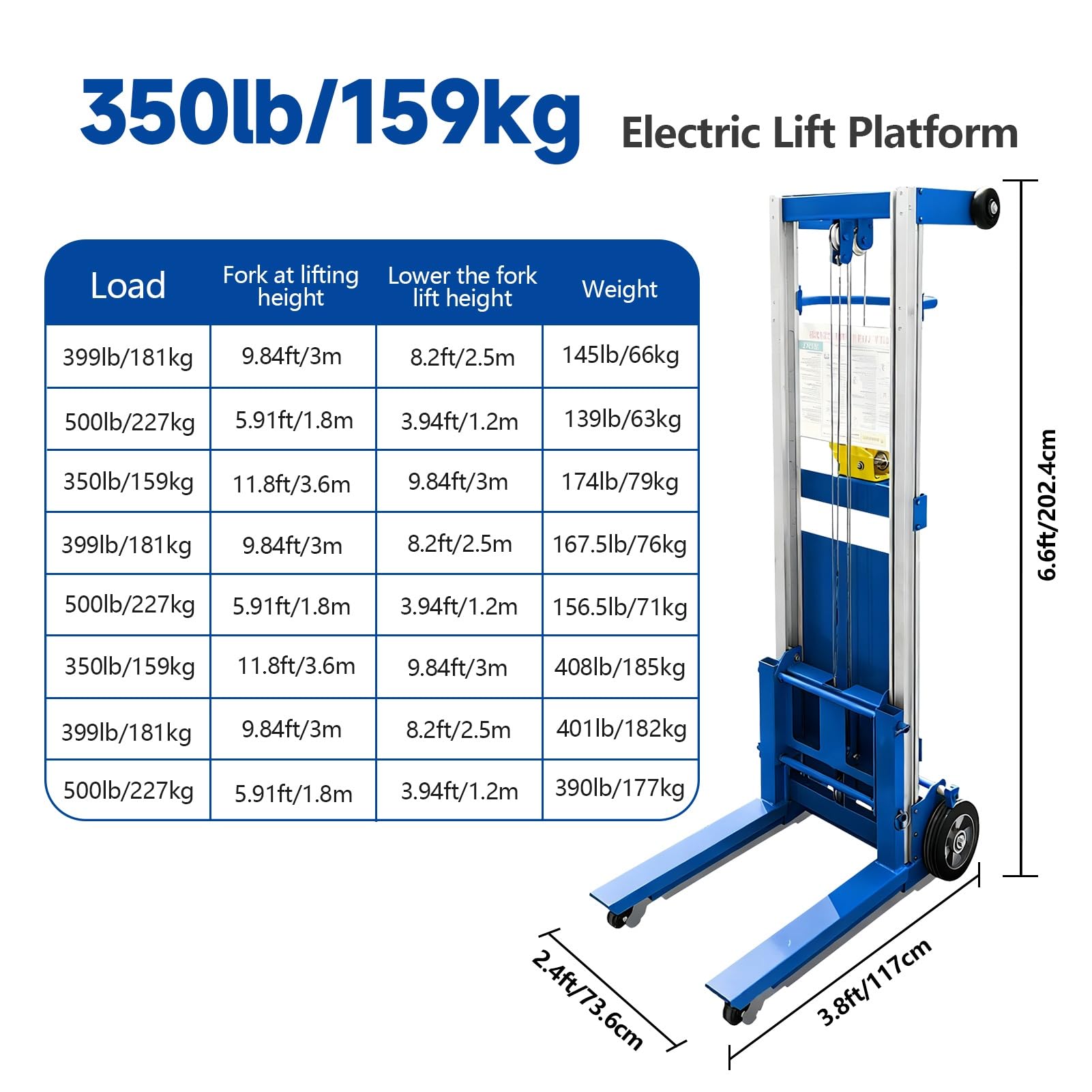 Impilatore portatile per verricello con sollevamento del carrello – Piattaforma di sollevamento regolabile per operazioni di magazzino e logistica efficienti Soluzione salvaspazio per carichi pesanti