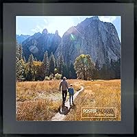 Vista 3 de Poster Palooza 5x5 Inch Contemporary Black Complete Wood Square Picture Frame with UV Acrylic Plexiglass, Foam Board Backing & Hardware Included