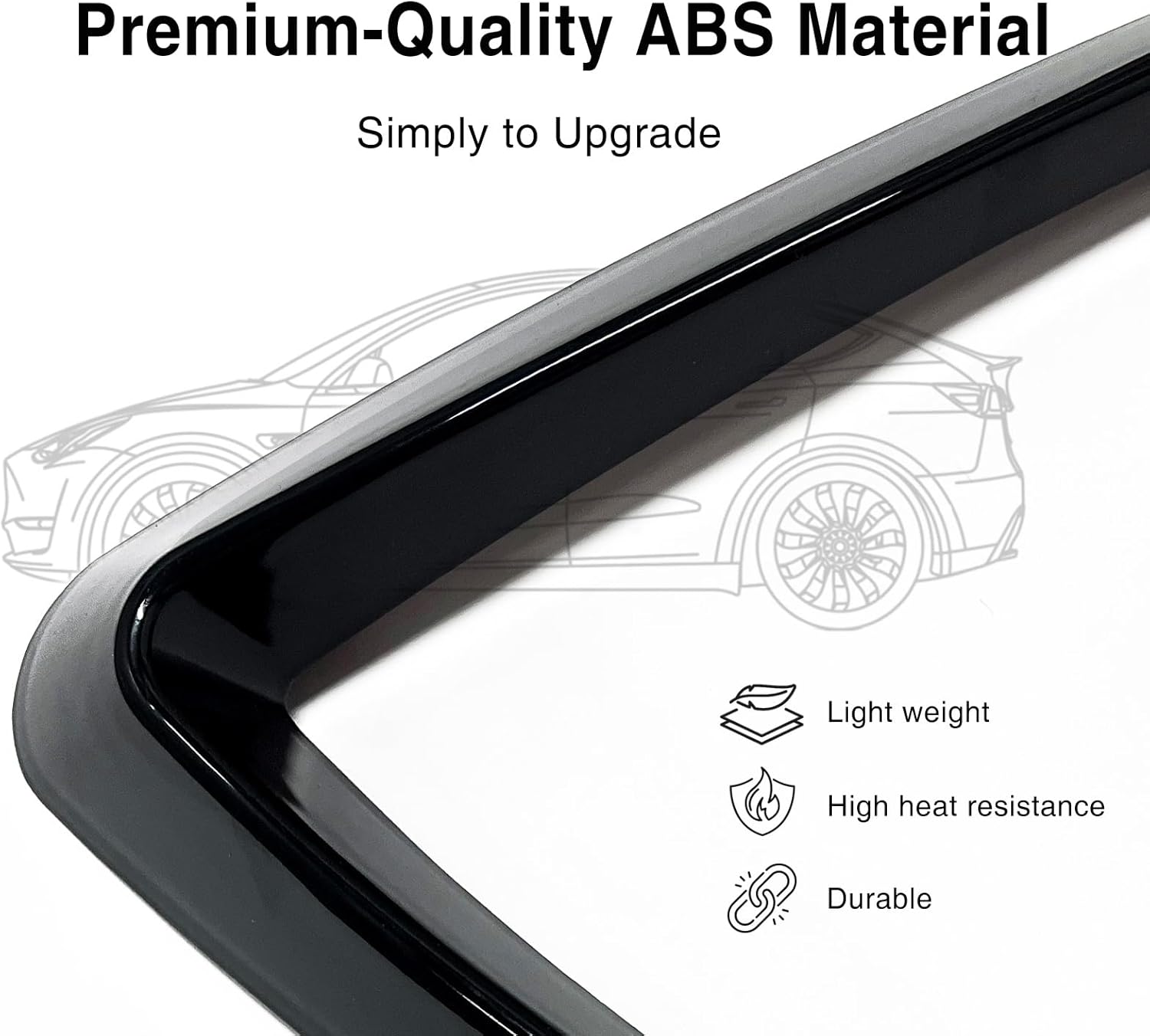 for Model Y Front Fog Light Trim ABS Fiber Fog Light Cover for Tesla Model Y 2021-2023 Eyebrow Spoiler Accessories Fog Lamp Frame Blade Trim (Glossy Black)