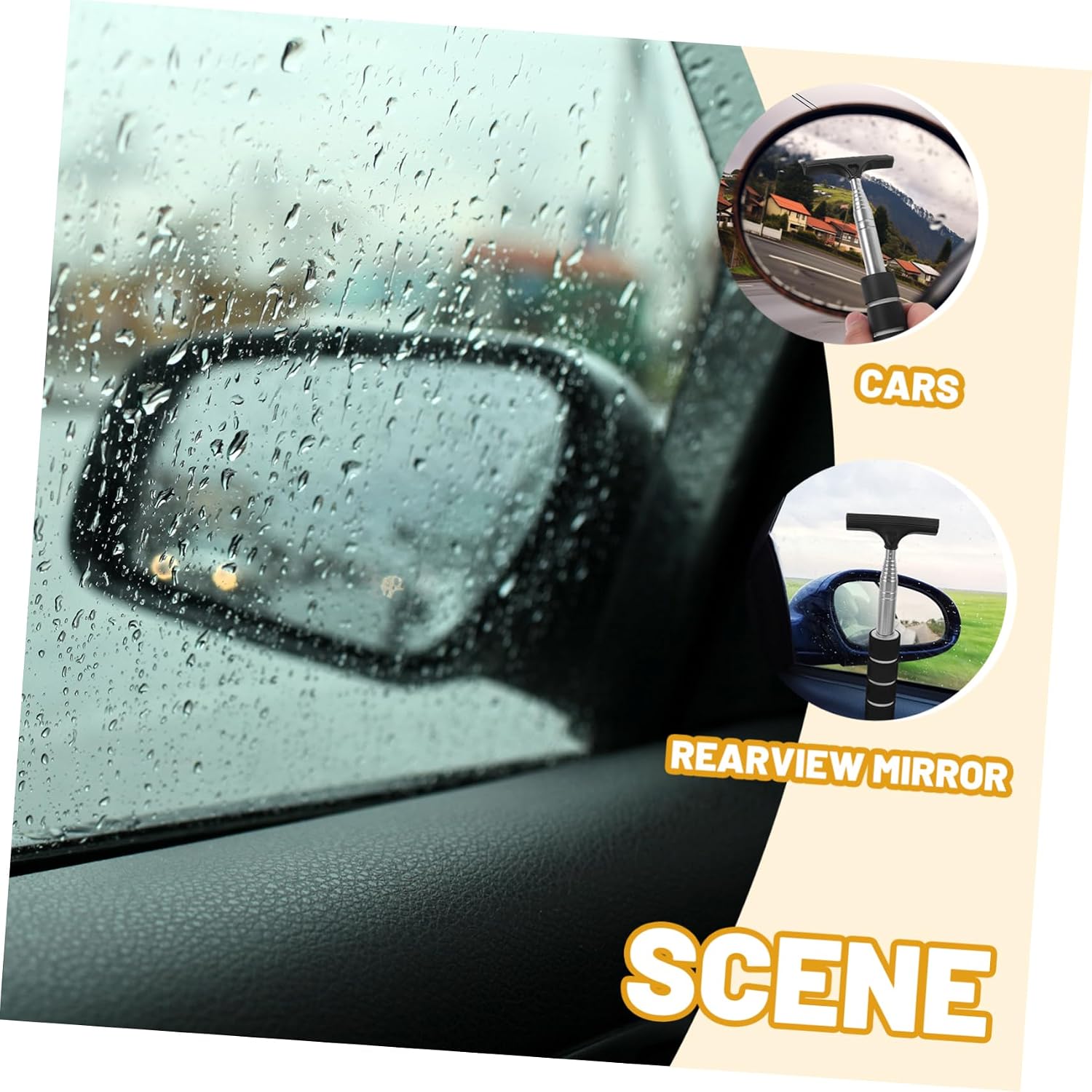 Retractable Car Window Squeegee Windshield Cleaning Brush for Rearview Mirror Auto Glass Cleaner Squeegee for Side Mirror