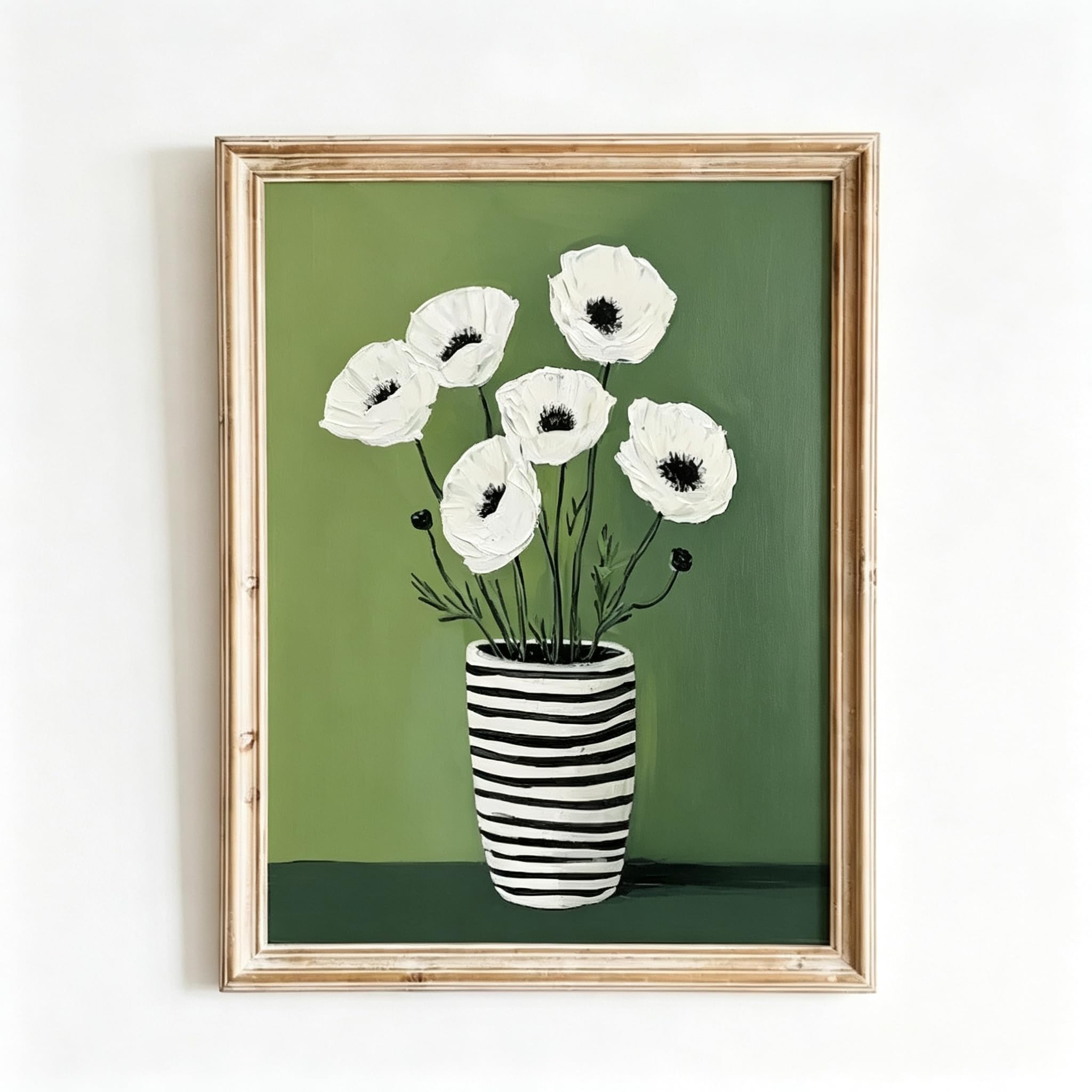 Rumlly Scandinavian Minimalist Wall Art Colorful Anemone Shapes Abstract Canvas Poster Home Living Room Decor(80x120cm/Frameless)