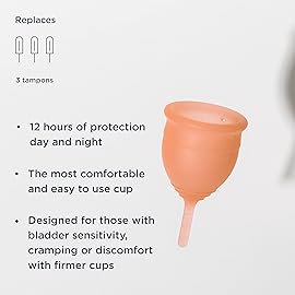 Saalt Soft Menstrual Cup - Reusable Period Cup - Made for Comfortable, Leak-Free Protection Up to 12 Hours - BPA & Latex Free - Includes Cup & Carry Bag (Small, Desert Blush)
