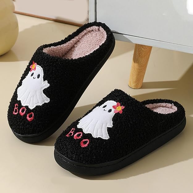 Plüsch Hausschuhe Damen - Rutschfeste Winter Pantoffeln Mit Fester Sohle