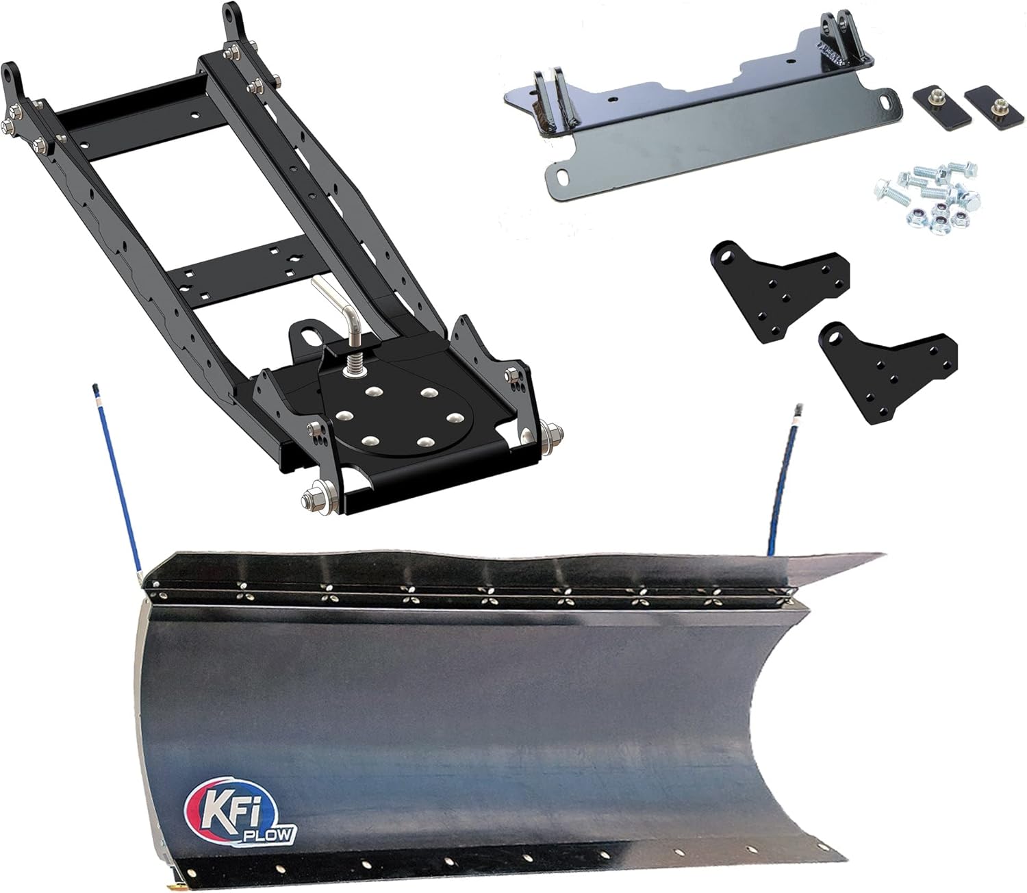 KFI 72" Poly-Pro Snowplow Combo Kit - 72" Poly-Pro Plow + Mount Bracket + Push Tube - Compatible with Can-Am Defender MAX HD10 XMR 2018 to 2023