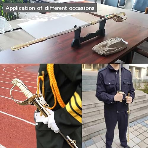 Miniatura 6 de Espada de oficial de caballería de metal completo para ceremonia, espada de mando, colección y actuación, varios estilos disponibles (tipo C)
