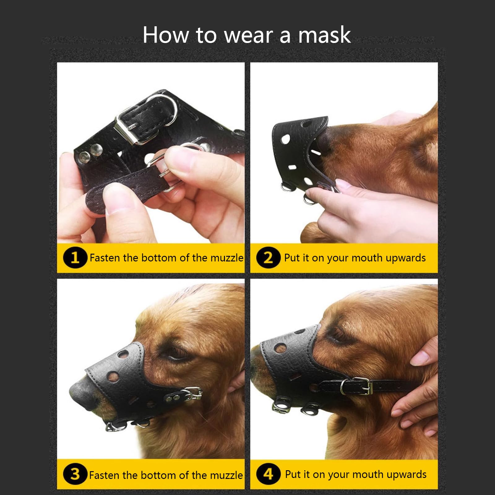 Máscara de Perro, Entrenamiento de Malla Transpirable Duradero con Cesta Fuerte, Permite jadear, Beber, Adecuado for excursiones, Caminar y Otras Actividades(Brown,XS)