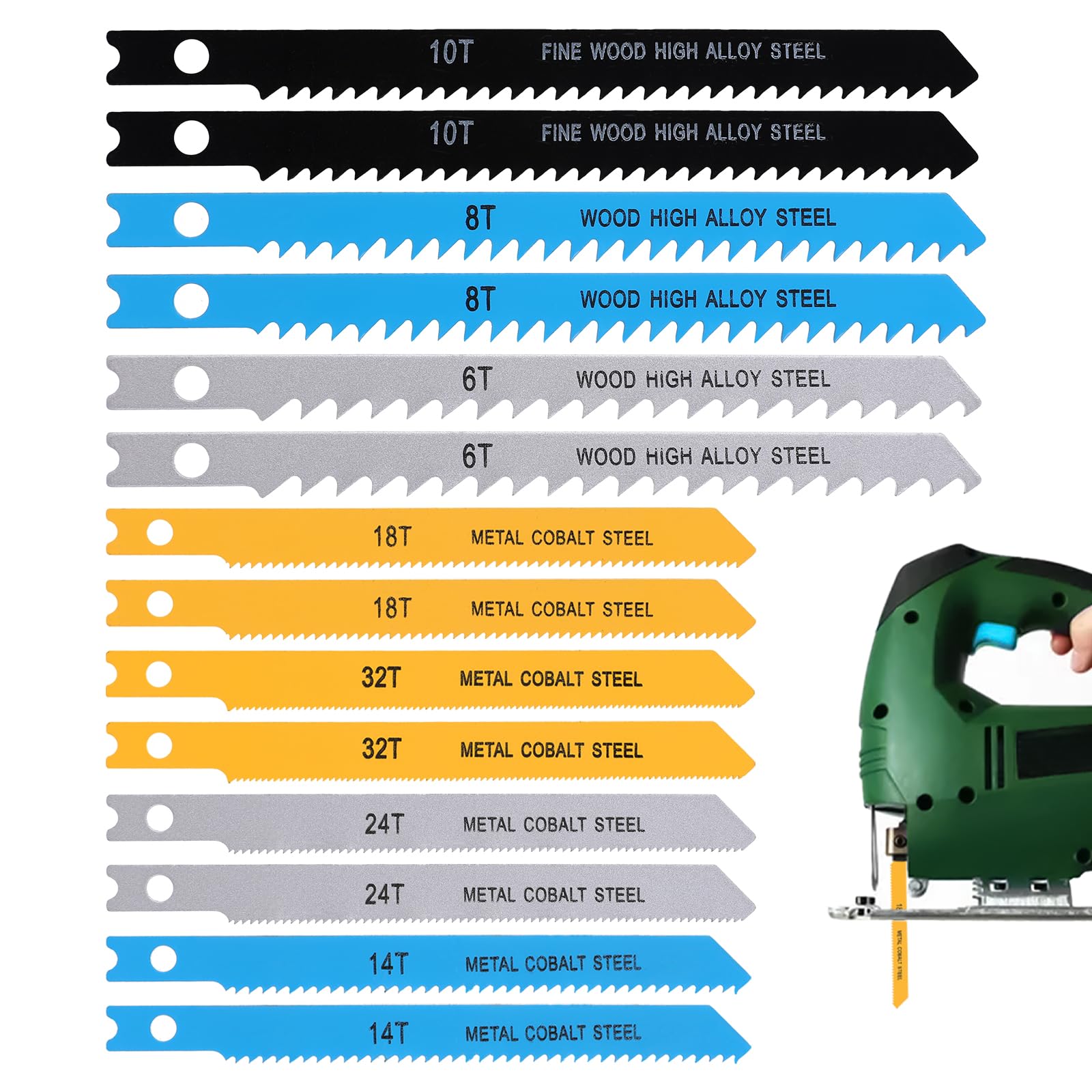Jig Saw Blade Set - 14 Piece U Shank Blades -1