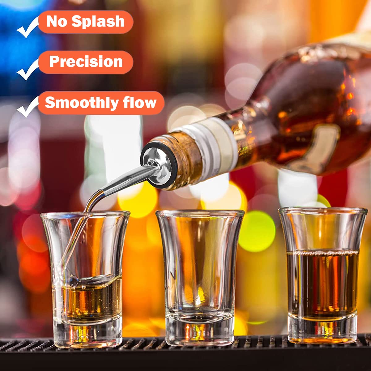 Lot De 8 Becs Verseurs Doseurs 2cl Et 4cl - Pour Bouteilles, Système à Bille, Cocktails Et Bar