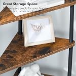 HOOBRO Plateau d'angle, industriel 5-Tier Bibliothèque en coin mur avec cadre en métal, Table d'angle étalage fleur de plante, Bibliothèque pour petits espaces, Chambre, Salon, Rustique brun BF33CJ01