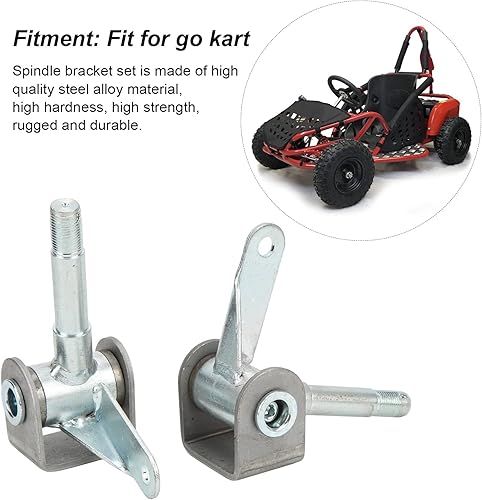 Miniatura 4 de Juego de husillos para Go Kart, 4.5 pulgadas x 58 pulgadas, 2 piezas de soporte de husillo de aleación de acero derecho izquierdo para accesorios de