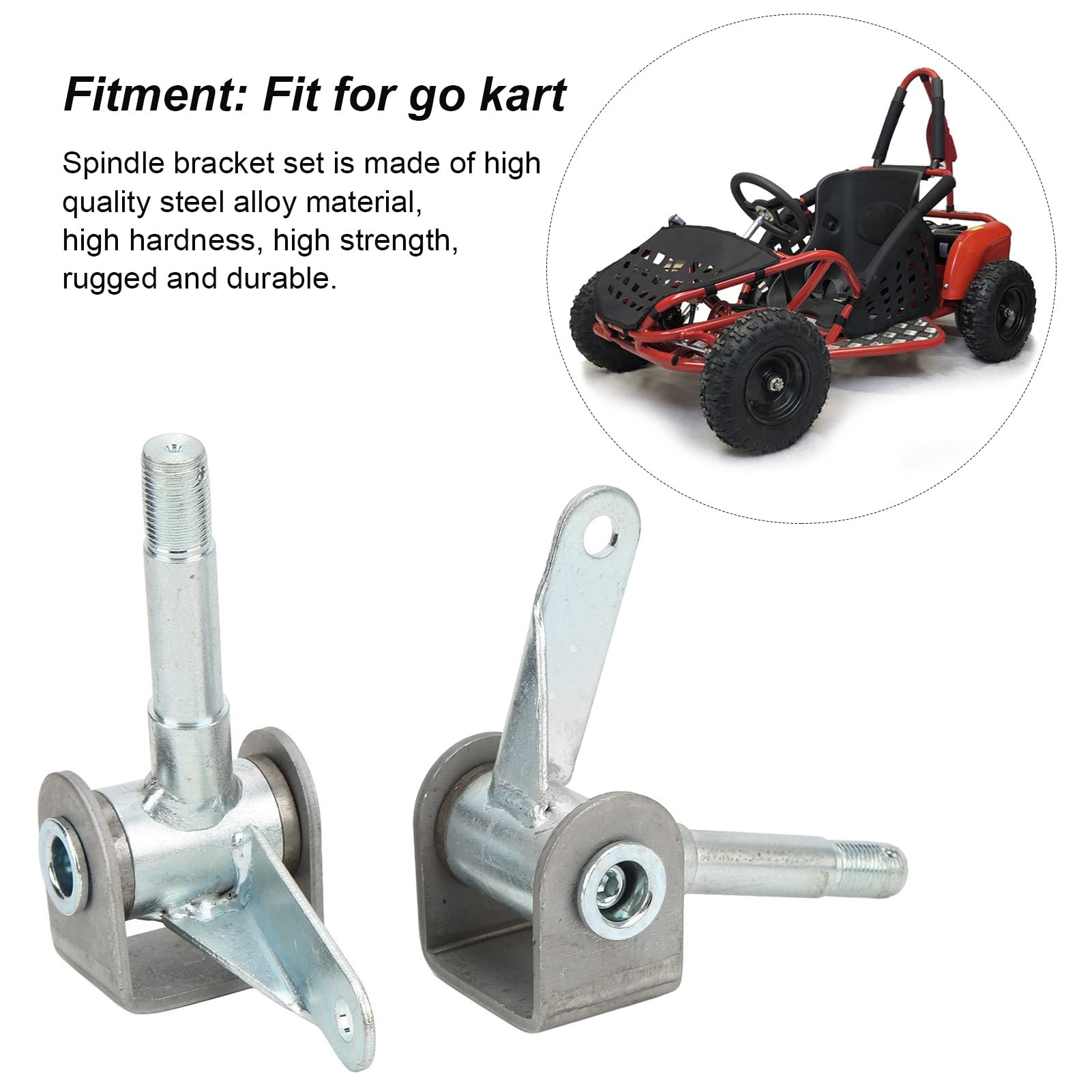 Tbest Go Kart zestaw wrzecionowy, oś kierowana 5/8 cala, 2 uchwyty wrzeciona ze stopu stali, prawa lewa strona, dla dzieci i młodzieży