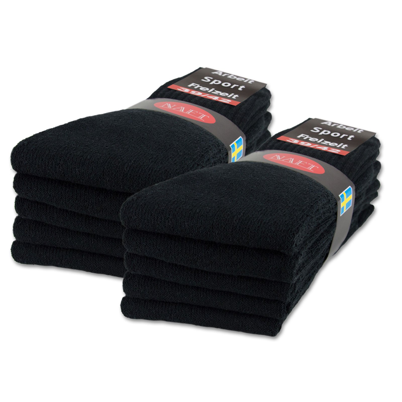 Sockenkauf24 Men's 10 Pairs | Black 10 | 20 | 30 Pairs Crew Socks Sports Tennis Socks For Wo & In 5 Colours – Sizes 35-50 Available (Uk 6-8 | Eu 39-42, )