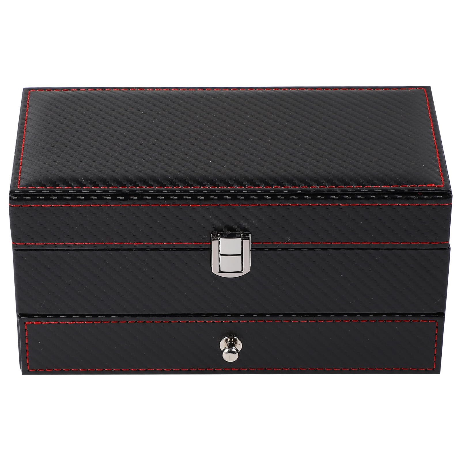 Boîte à montre en cuir noir et bois idée cadeau mariage et anniversaire