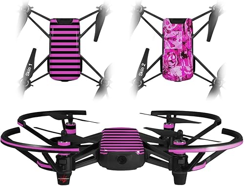 Skin Decal Wrap 2 Pack para DJI Ryze Tello Drone Rayas Rosa Drone No Incluido