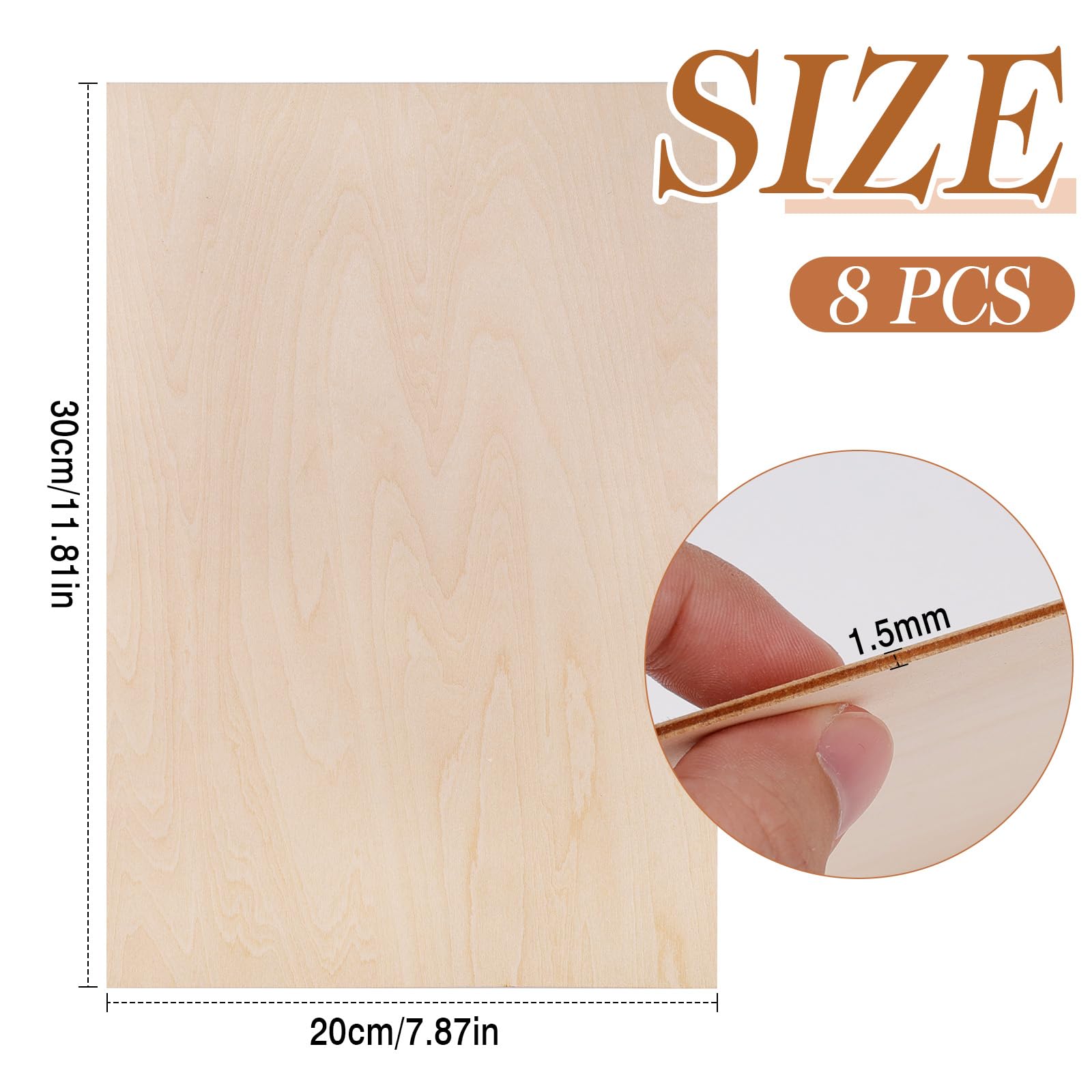 6 Fogli Di Legno Balsa 300x200x1,5 Mm - Tiglio Per Modellismo, Fai Da Te E Artigianato
