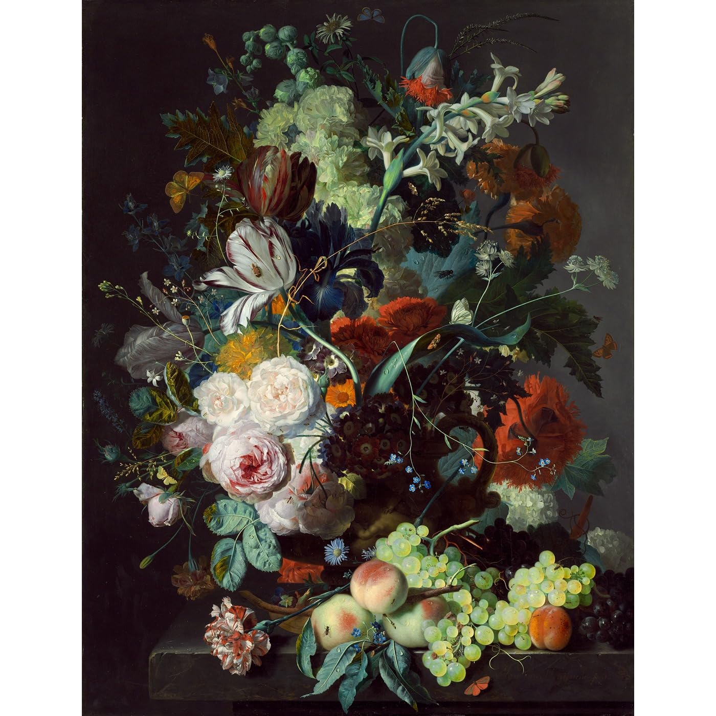 Impression giclée roulée Nature morte avec fleurs chef-d'œuvre 1715 - 2
