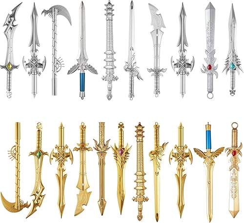 Yexiya Paquete de 24 bolígrafos de espada antigua, tinta de gel, divertidos y novedosos bolígrafos de tinta de gel de plástico, bolígrafos geniales