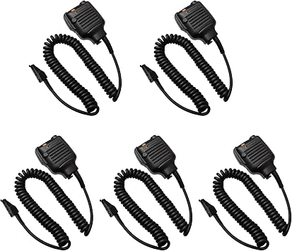 5 Pack KMC-25 Heavy Duty Handheld Mic KMC-41 Remote Speaker Microphone with 3.5mm Jack for Kenwood NX-200 NX-210 NX-410 NX-411 NX-300 NX-3200 NX-3300 NX-5300 NX-5400 TK-3100 TK-3180