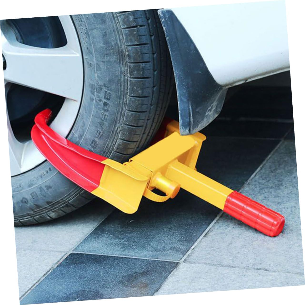 PRETYZOOM Car Theft Wheel Lock Heavy Duty Chock for Enhanced Security Vise Type Design Prevents Mutual Opening Durable Strong and Reliable Auto Accessory