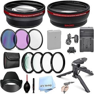 Als Variety 55mm Accessory Bundle with Auxiliary Lens Combo, HD Filters, Macro Close Ups, Battery and Charger for Nikon D3100, D3200, D3300, D3400, D3500, D5100, D5200, D5300, D5500, D5600
