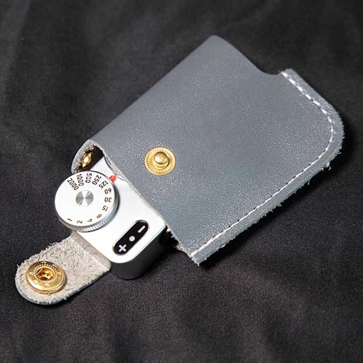 Camera Light Meter, Photographic Light Meters, Adjustable Boot seat Position Design, 30° Average Exposure Metering, with Leather Case, for Vintage Cameras Photography(Silver)