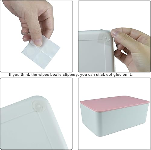 Miniatura 27 de Dispensador de toallitas para pañales, caja de almacenamiento de pañuelos, soporte dispensador de toallitas húmedas con tapa para el hogar, oficina