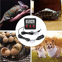Vista 7 de Termómetro de reptiles y medidor de humedad con sondas y ventosa Termómetro de terrario de reptiles higrómetro Pantalla digital Termómetro