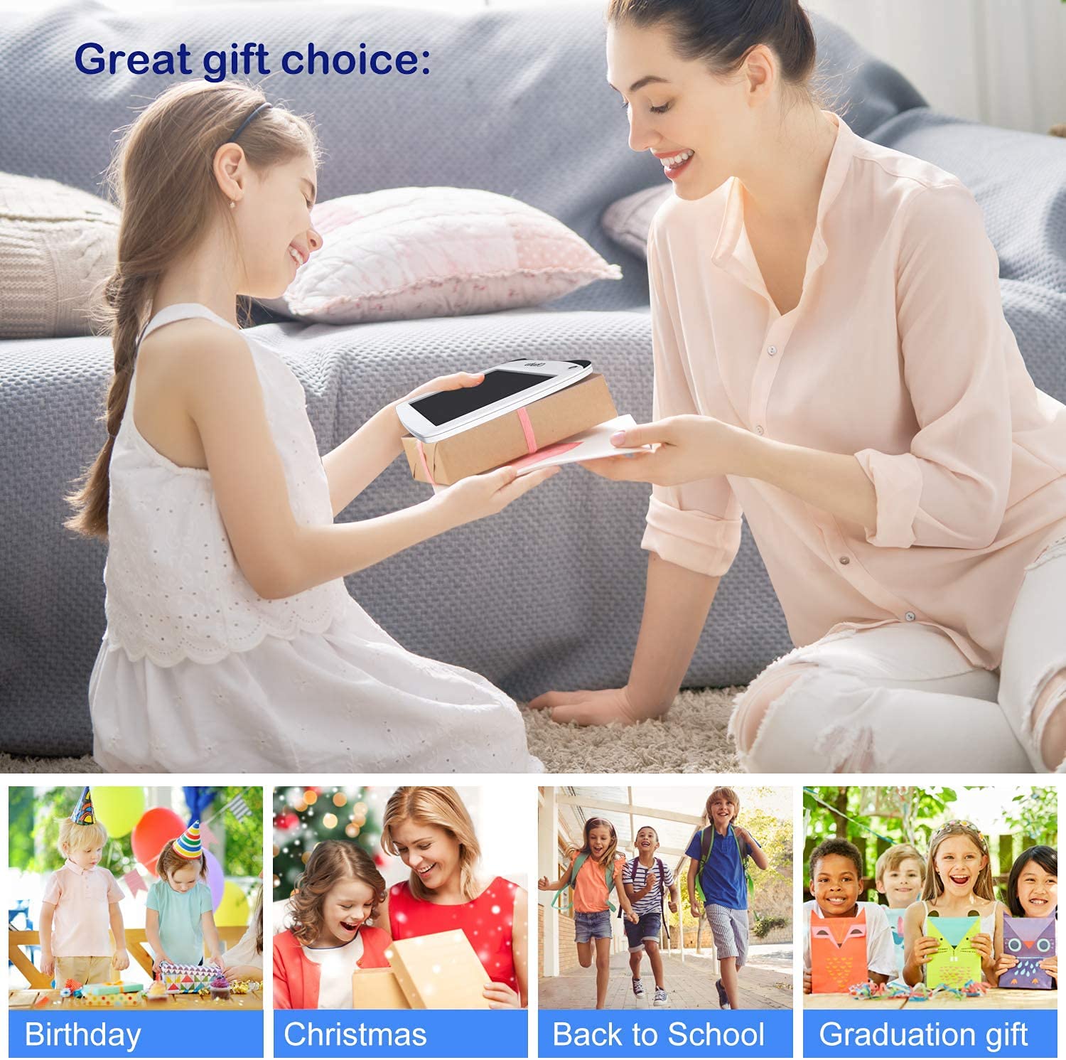 Ohuhu Writing Pad 9 inch LCD Writing Tablet Electronic Slate for Kids Drawing Pad Writing Pad for Kids Toys Birthday Gift for Boys Girls Children at Home and School (No Include Spare Battery) White 8 71heecKokFS. SL1500