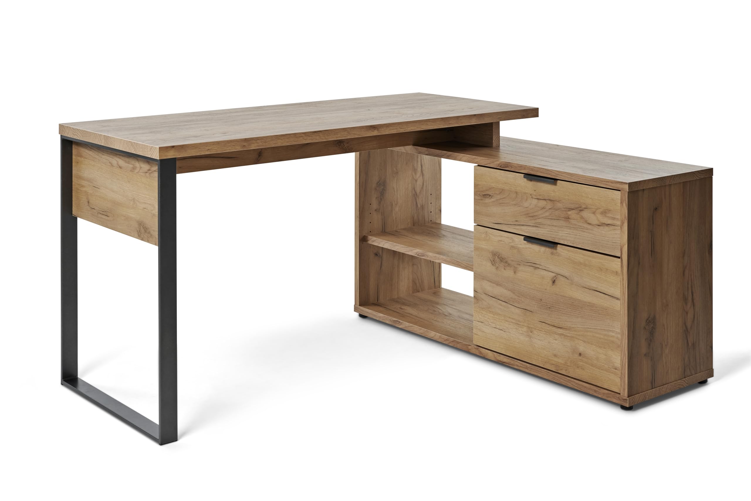 Jahnke Eckschreibtisch Loop C 150 E Kerneiche/Anthrazit
