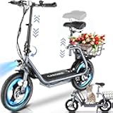 Peak 560W Electric Scooters Adults, Electric Scooter with Seat&Basket, 14