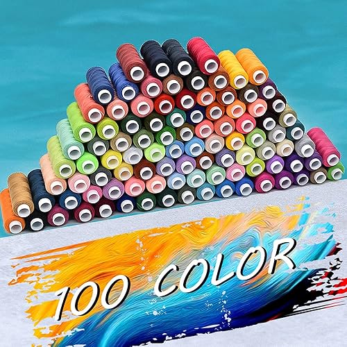 Miniatura 4 de Carretes de poliéster de hilo de coser multiusos de 100 colores, 250 yardas por carrete para coser a mano, máquina, acolchado y manualidades
